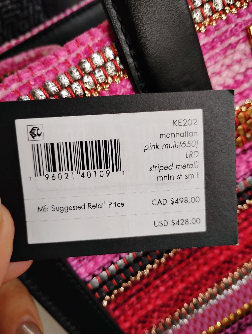 Kate Spade Manhattan Striped Metallic Small Tote Handbag 💖 - Picture 6 of 6